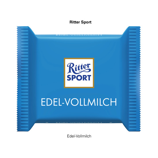Express Schokolade Ritter SPORT mini; 1 Ritter SPORT mini Edel-Vollmilch