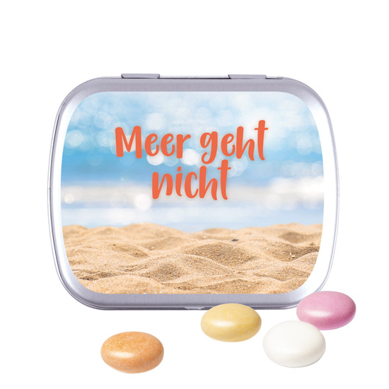 Klappdose; Mentos Kaudragee Fruit  / Füllmenge:23 g / Gewicht:40,22 g; silber; silber; silber
