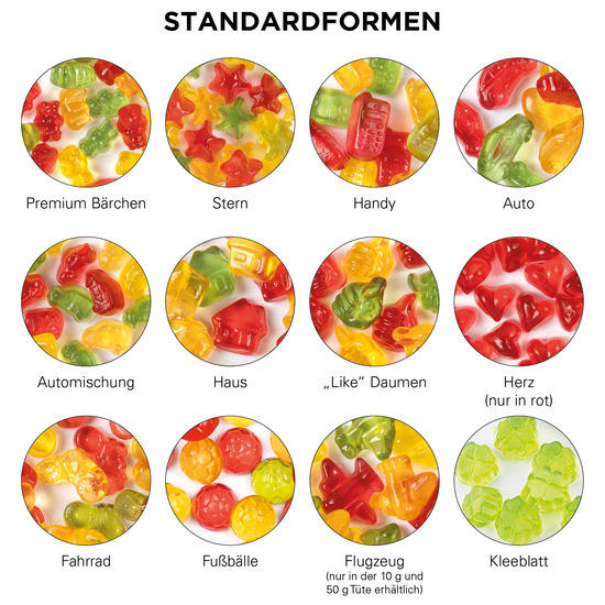 Maxitüte 50 g Trolli Trolli Fruchtgummi Bärchen; Kompostierbare Folie, transparent