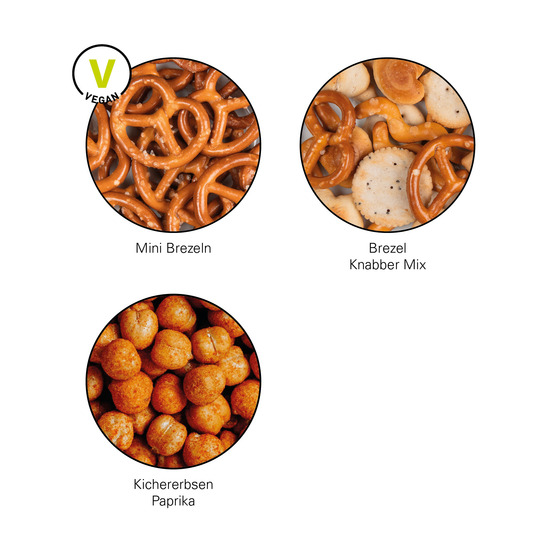 Snack Miditüte; Knabbermix, Folie, weiß