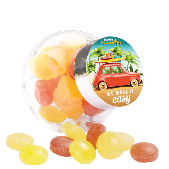 Bonbonglas mini; Cavendish & Harvey Mini Bonbons Fruchtmix, weiß
