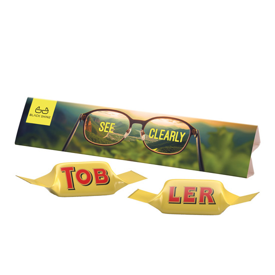Werbedreieck Long Toblerone; 2 Toblerone Tiny