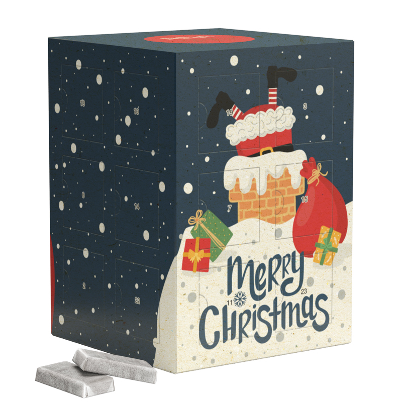 Tower Adventskalender, Graspapier; 24 Lindt Schokotäfelchen