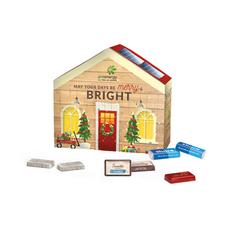 Adventskalender Haus; 24 Sarotti Schokoladentäfelchen, 4 Sorten