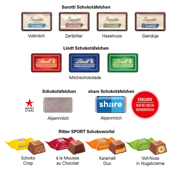 Adventskalender Haus; 24 Lindt Schokotäfelchen