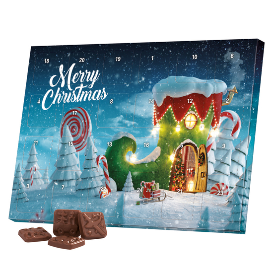 Classic Tisch Adventskalender; 24 Vollmilch Schokoladentäfelchen