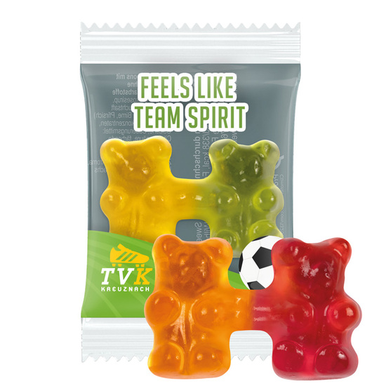 Team Gummibärchen; Trolli Fruchtgummi Team Bärchen, Kompostierbare Folie, weiß