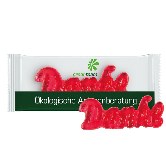 Fruchtgummi 1er Danke, Kartons à 250 Stück, 7 Kartons im Umkarton, Kompostierbare Folie, transparent