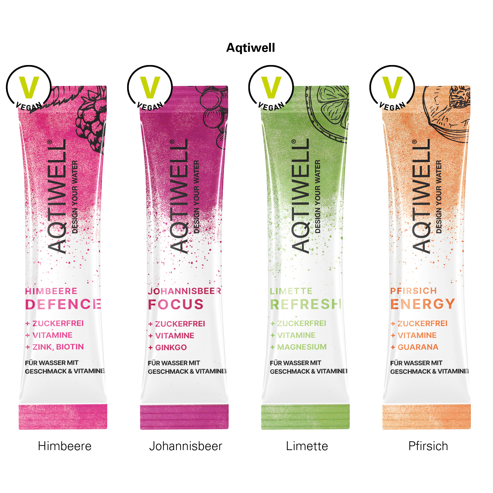 Werbekarte Midi Aqtiwell®; 1 Stick Aqtiwell® DEFENCE Himbeere