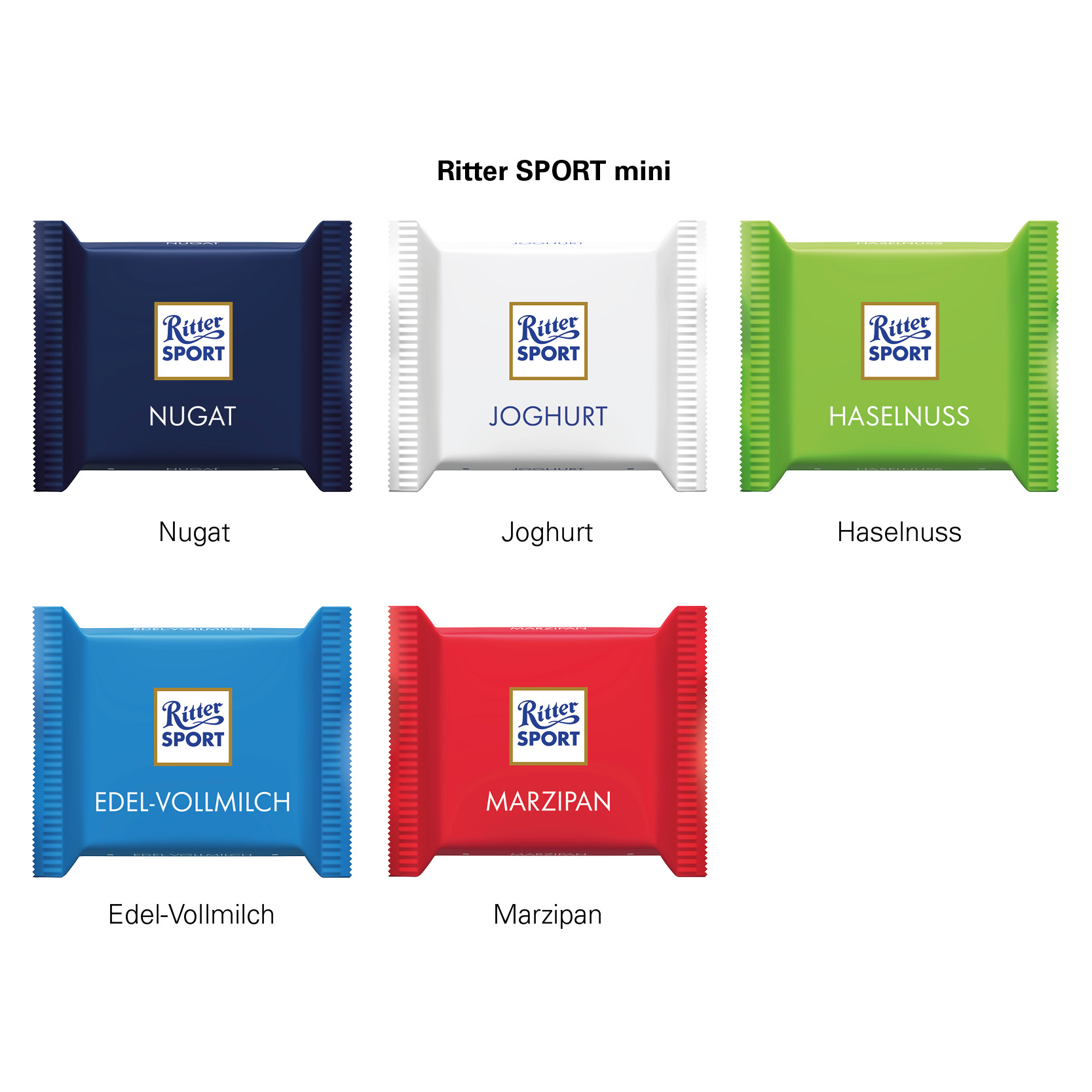 Werbekarte Midi Ritter SPORT; 1 Ritter SPORT mini Edelvollmilch