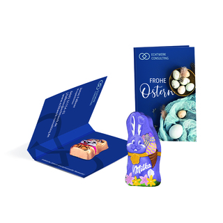 Werbekarte Visitenkartenformat Ostern; 1 Milka Mini Hase