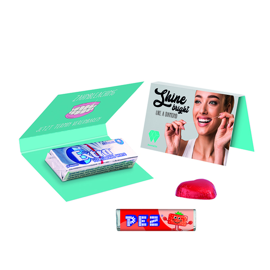 Werbekarte Visitenkartenformat PEZ; 1 PEZ Bonbonriegel, Fizzy