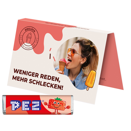 Werbekarte Visitenkartenformat PEZ