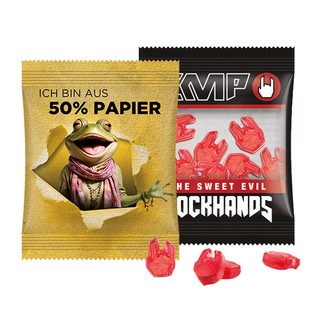 Minitüte 10 g Trolli Fruchtgummi Sonderformen, Kompostierbare Folie, weiß