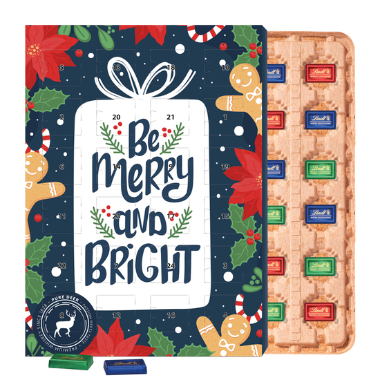 Marken Wand Adventskalender ECO; 24 Lindt Schokotäfelchen