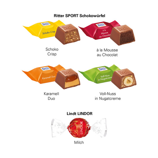 Adventskalender ECO XL; 24 Lindt LINDOR Milchkugeln