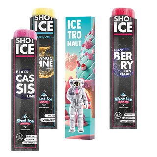 Long Box Shot Ice 1er; 1 Shot Ice Wassereis, Crisp Passion Fruit mit Wodka