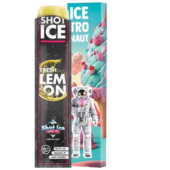 Long Box Shot Ice 1er; 1 Shot Ice Wassereis, Fresh Lemon mit Wodka