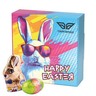 Klappbox S Ostern; 1 Klett Schoko-Osterei und 1 Klett Osterhase