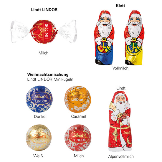 Klappbox S Weihnachten; 2 Lindt LINDOR Milchkugeln