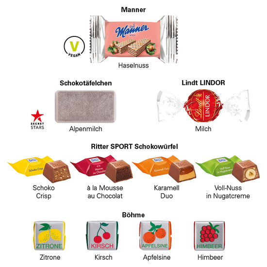 Geschenkbox Mini Herz; 1 Päckchen mit 2 Manner Waffeln
