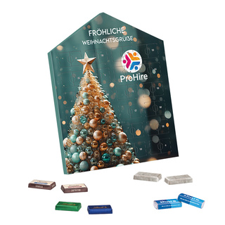 Täfelchen Adventskalender Haus; 24 Sarotti Schokoladentäfelchen, 4 Sorten