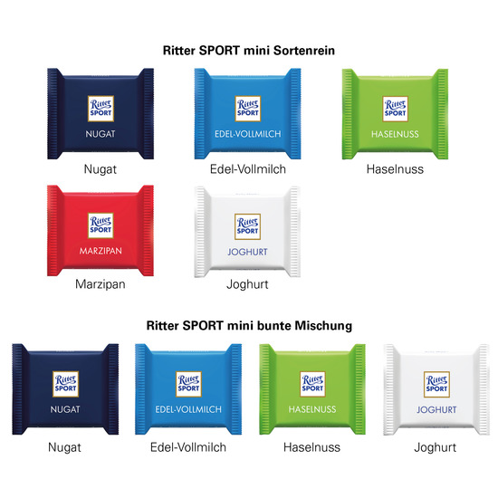 Werbewürfel Ritter SPORT mini; 4 Ritter SPORT mini Joghurt