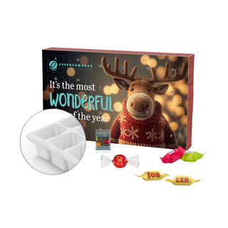 Adventskalender ECO L; 24 Ritter SPORT Schokowürfel, 4 Sorten
