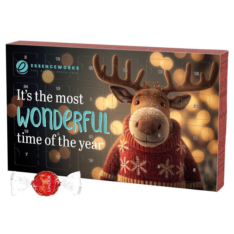 Adventskalender ECO L; 24 Lindt LINDOR Milchkugeln