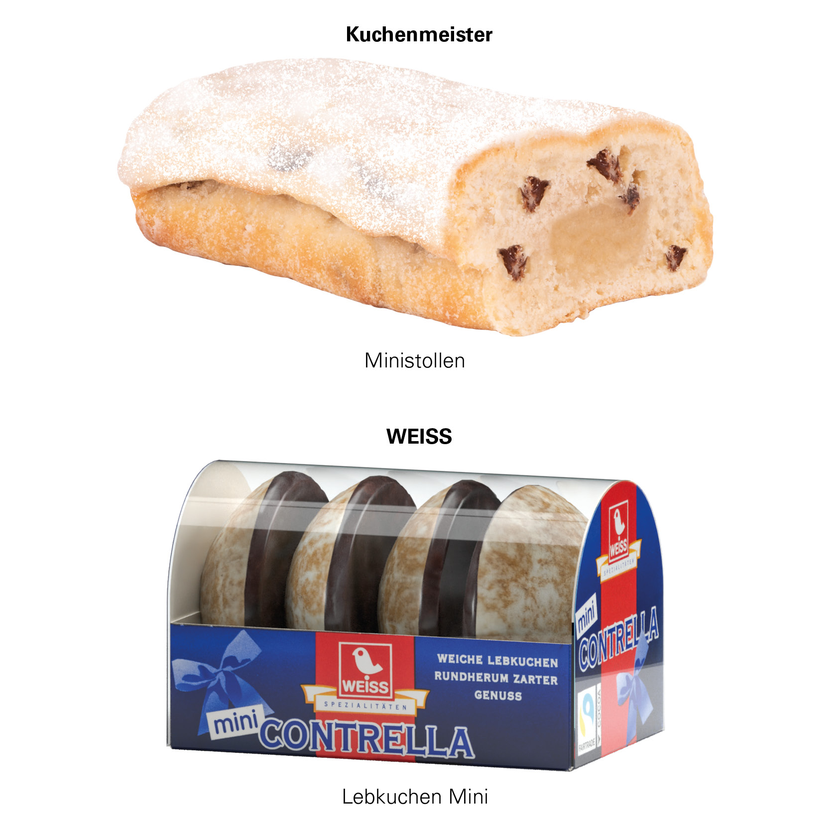 3D Präsent Schiff Weihnachten; 1 KuchenMeister Ministollen