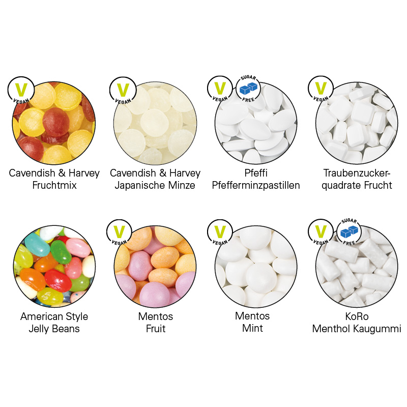 Klappdose. Scharnierdeckeldose mit gewölbtem Deckel, weiß, matt-silber oder blank aus Metall (Weißblech 98% recycelbar), Deckel individuell bedruckt, verschiedene Füllvarianten lieferbar. Mit Originalitätsverschluss und Aufreißperforation