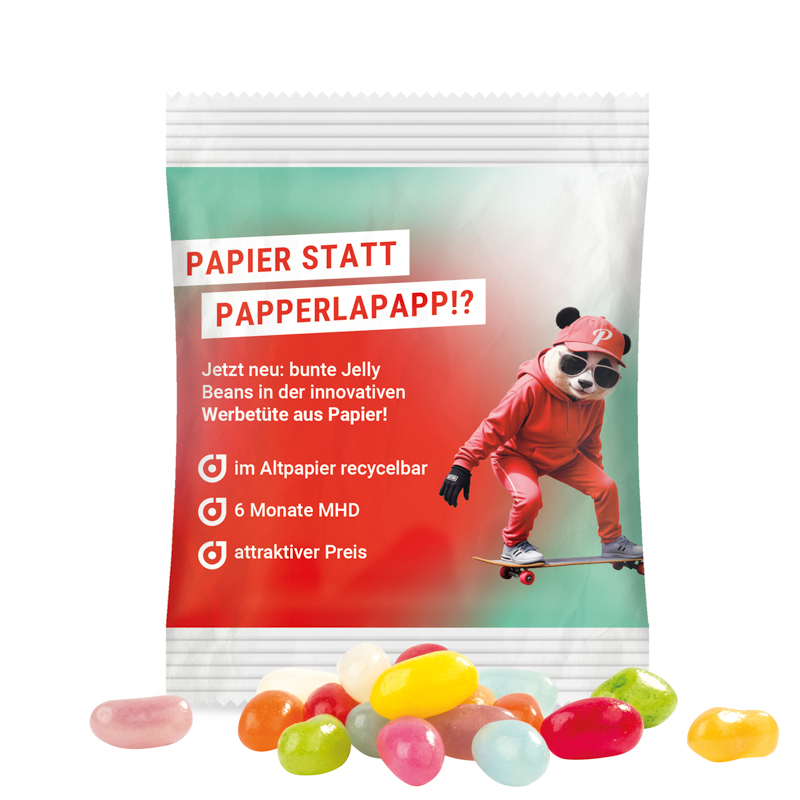 Minitüte, 10 g, recyclingfähiges Papier weiß, Jelly Beans