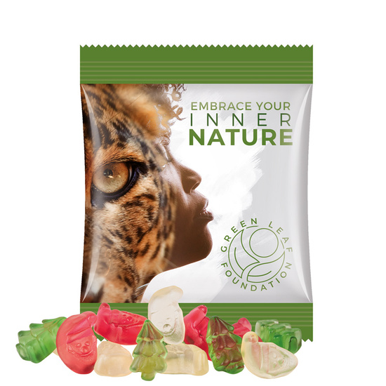 Minitüte, 10 g, Folie weiß, Trolli Weihnachtsmischung