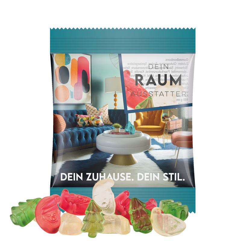 Minitüte, 10 g, Folie transparent, Trolli Weihnachtsmischung