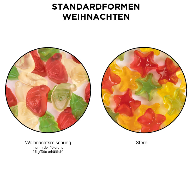 Minitüte, 10 g, Folie transparent, Trolli Weihnachtsmischung