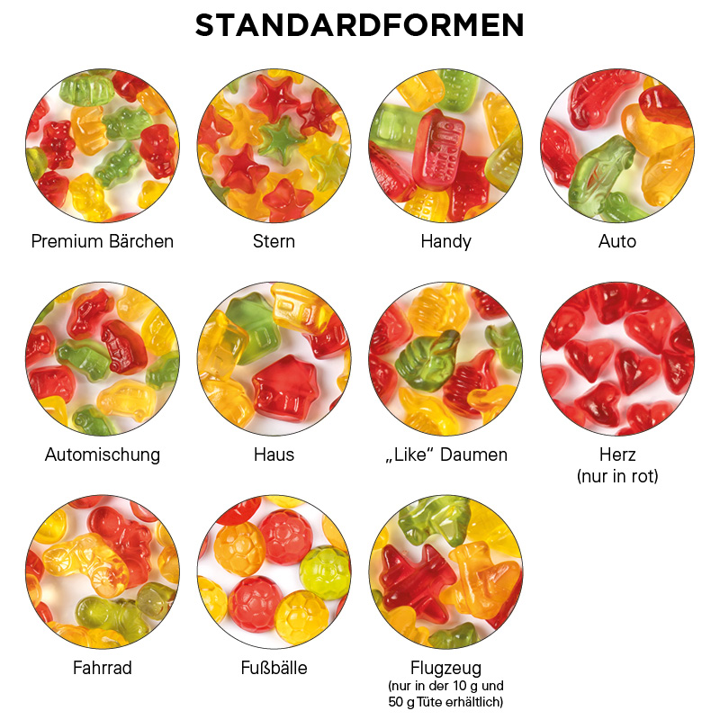 Minitüte, 10 g, recyclingfähiges Papier weiß, Trolli Weihnachtsmischung