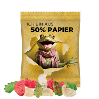 Minitüte, 15 g, Papierfolie weiß, Trolli Weihnachtsmischung