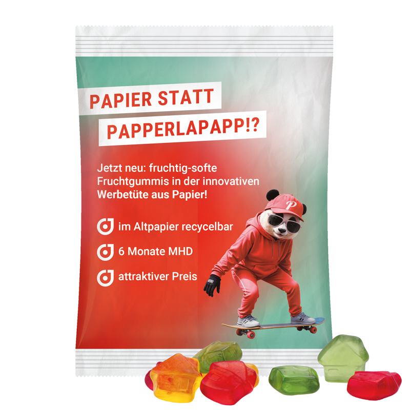 Maxitüte, recyclingfähiges Papier weiß, Trolli Haus