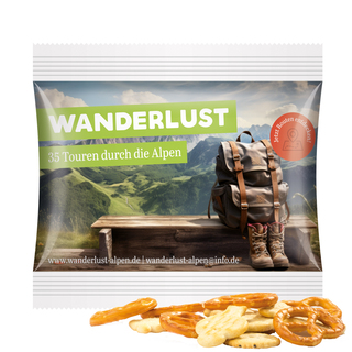 Snack Miditüte, Mini Brezeln, Folie weiß