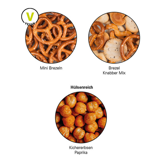 Snack Miditüte, Mini Brezeln, Folie weiß