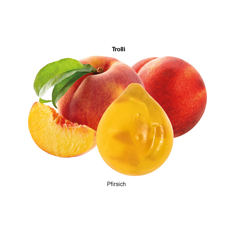 Fruchtgummi Tetraeder, Folie weiß, Trolli Vitamin Fruchtgummi