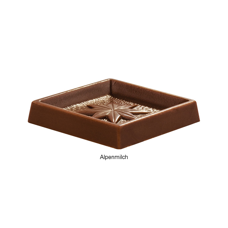 Quadrat Täfelchen in Pergaminpapier, Alpenvollmilch