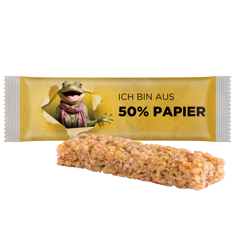 Müsliriegel Multikorn Apfel, Papierfolie weiß