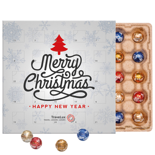 Minikugel Adventskalender ECO, Papierblister, LINDOR Lindt Mini Kugeln