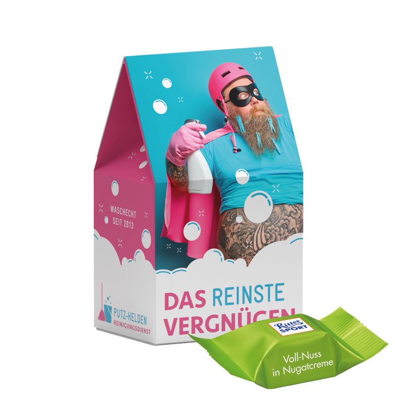 Standbodenbox, Ritter SPORT Schokowürfel Vollnuss Nougatcreme