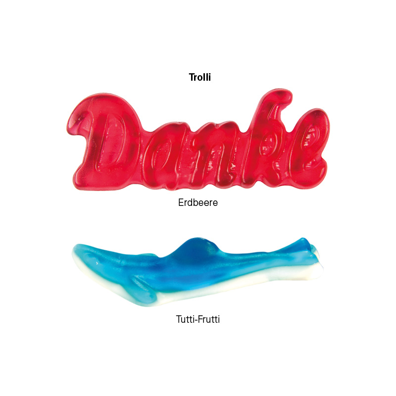 Trolli Fruchtgummi "Danke", Folie kompostierbar weiß