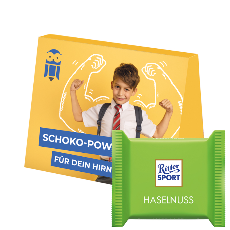 Werbekarte Midi, Ritter SPORT mini Haselnuss