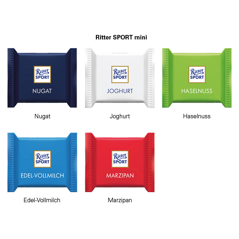 Werbekarte Midi, Ritter SPORT mini Marzipan