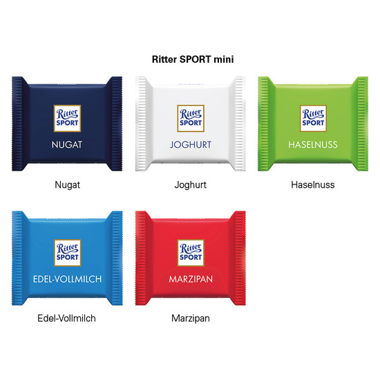 Werbekarte Midi, Ritter SPORT mini Marzipan