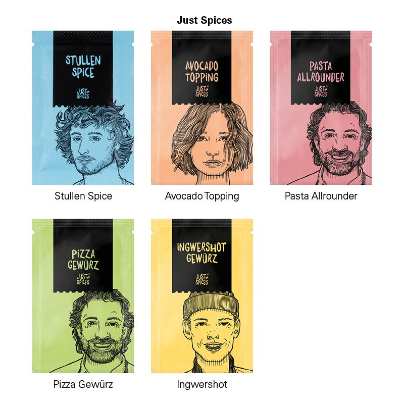 Werbekarte Midi, Just Spices Ingwer Shot Gewürz